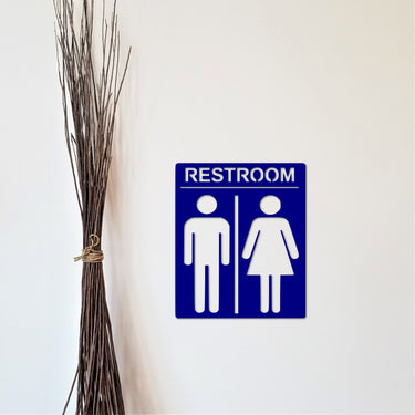Metal Restroom Sign | Restroom Door Sign | Restroom Decor | Bathroom Accessories | Restroom Art | Restroom People | Unisex Bathroom Art